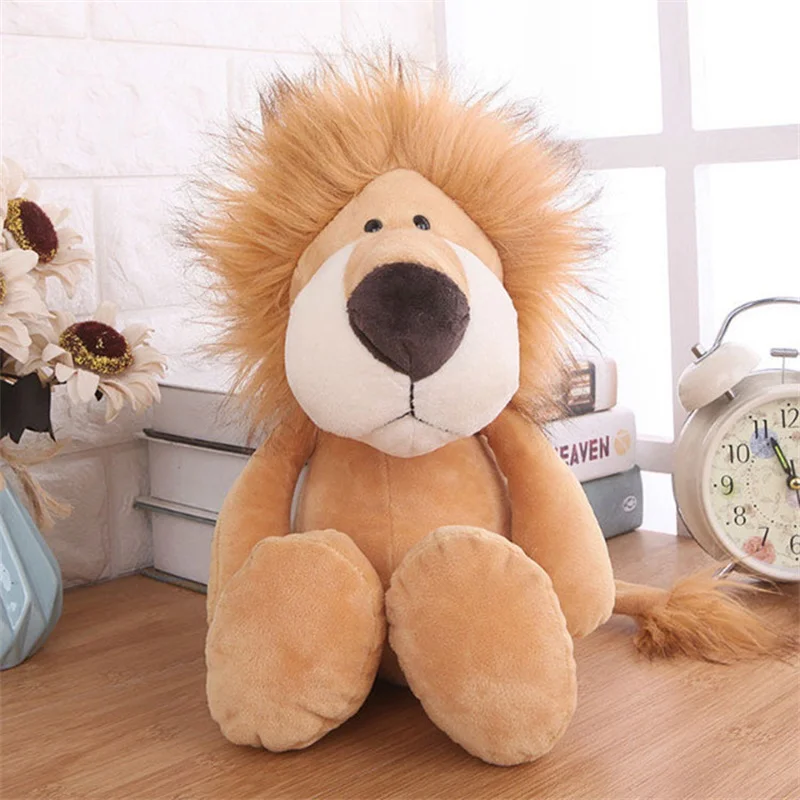 Color: PURPLE, Height: 11cm-30cm - Stuffed Plush Animals Toys Soft Dolls Jungle Lion Elephant Tiger Dog Fox Monkey Deer Children Gift Kawaii Baby Kids Hobbie Toys