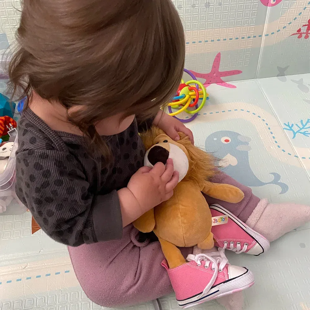 Color: PURPLE, Height: 11cm-30cm - Stuffed Plush Animals Toys Soft Dolls Jungle Lion Elephant Tiger Dog Fox Monkey Deer Children Gift Kawaii Baby Kids Hobbie Toys
