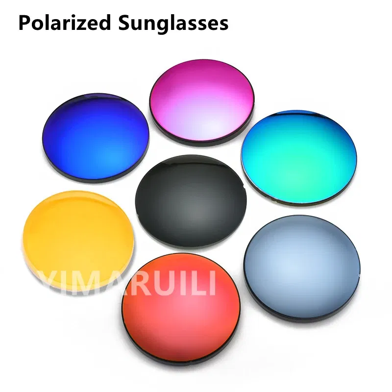 Lenses Color: Gold, Lens Index: 1.61 - YIMARUILI 1.49 1.56 1.61 1.67 Polarized Lens Sunglasses Lens UV400 Optical Prescription CR-39 Resin Colorful Mirror Lens 1 Pair