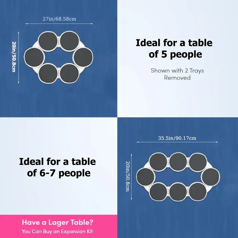 SENBOWE Easy-Swivel Dining Table Tray - Portable