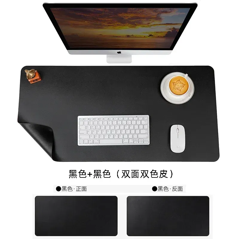 Color: Blue - Large Mouse Pad Extra Big Non-Slip Desk Pad Waterproof PU Leather Desk Table Protector Gaming Mouse Mat for Game Office Work