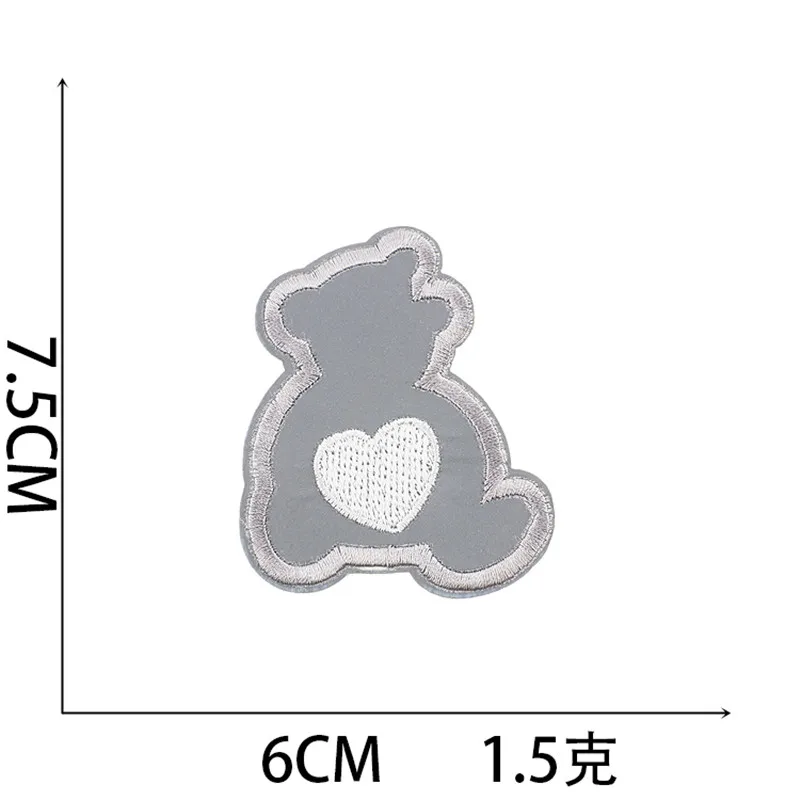 Color: Brass - 1pc Reflective Patches For Night Clothing Iron On Star Heart Flower Football Hand Diamond Stickers Diy Jackets Badge Appliques