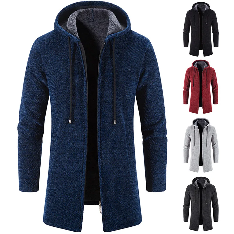 Color: black, Size: XXL - 2025 New Autumn Men's Long Sleeve Sweatshirts for Men with Zipper Hooded Mens Oversize Winter Top Jacket Coat Warm Streetwear