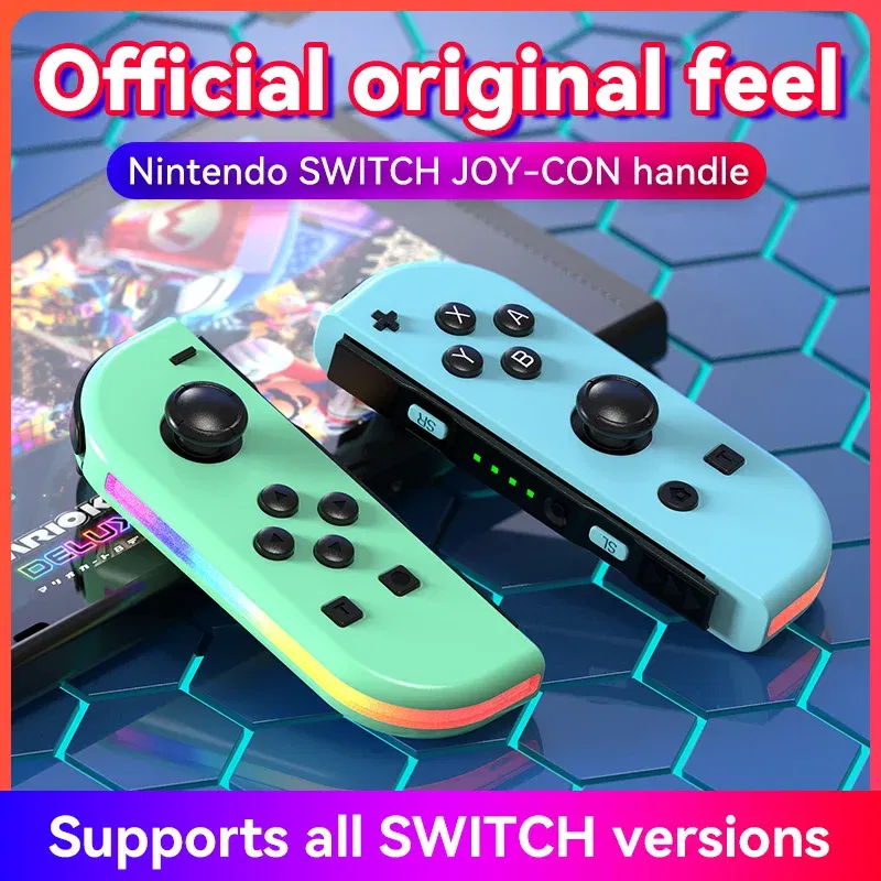 Color: pink - STORM WYRM Bluetooth Joystick for Switch NS Game Left and Right Wireless RGB With Light Small Handle JOY-02