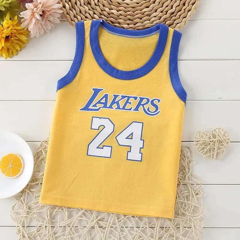 Color: Beige, Kid Size: 7 - Summer Kids Tops Clothes Tank Sleeveless Breathable Cotton Children T-shirt Vest Top Clothing Outfit Cartoon Boys Girls 0-7Years