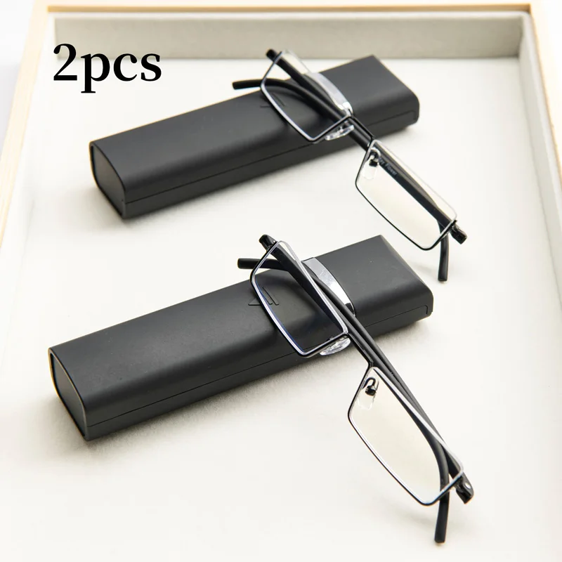 Frame Color: black, Eye Prescription: +300 - 2Pcs Suit Anti-blue Light Reading Glasses Ultralight TR90 Sport Presbyopia Eyeglasses Women Men Far Sight Eyewaer With Case +1.2