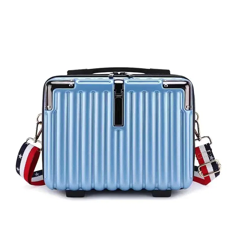 Color: Beige - Mini Luggage Travel Bag Handbag Shoulder Bag Fashion Makeup Case 14 Inch Backpack Multifunctional Portable PC Bags Hand Bags