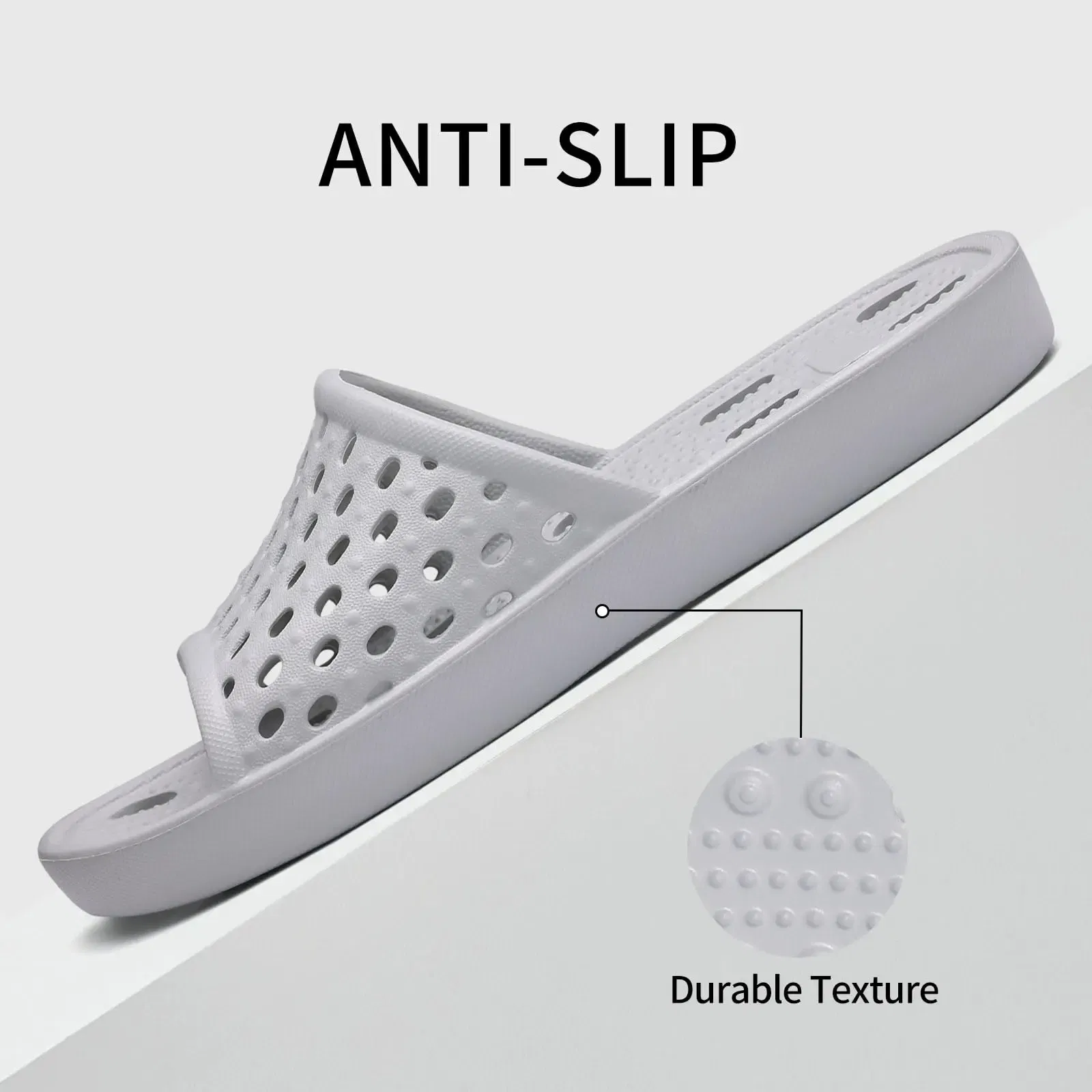 Color: Olivine, Shoe Size: 40 - Pallene Summer New Shower Shoes For Women Quick Dry Pool Sandals With Drain Holes Bathroom Slides Lightweight EVA Home Slippers