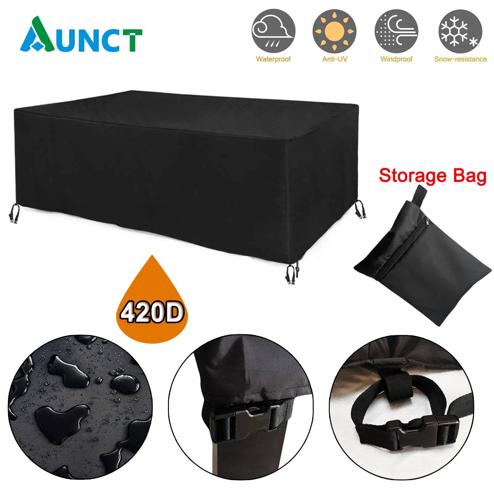 Specification: 60*120cm - Heavy duty Waterproof Patio Furniture Cover Rectangular Garden Rain Snow Outdoor Cover for Sofa Table Chair Wind-Proof Anti-UV