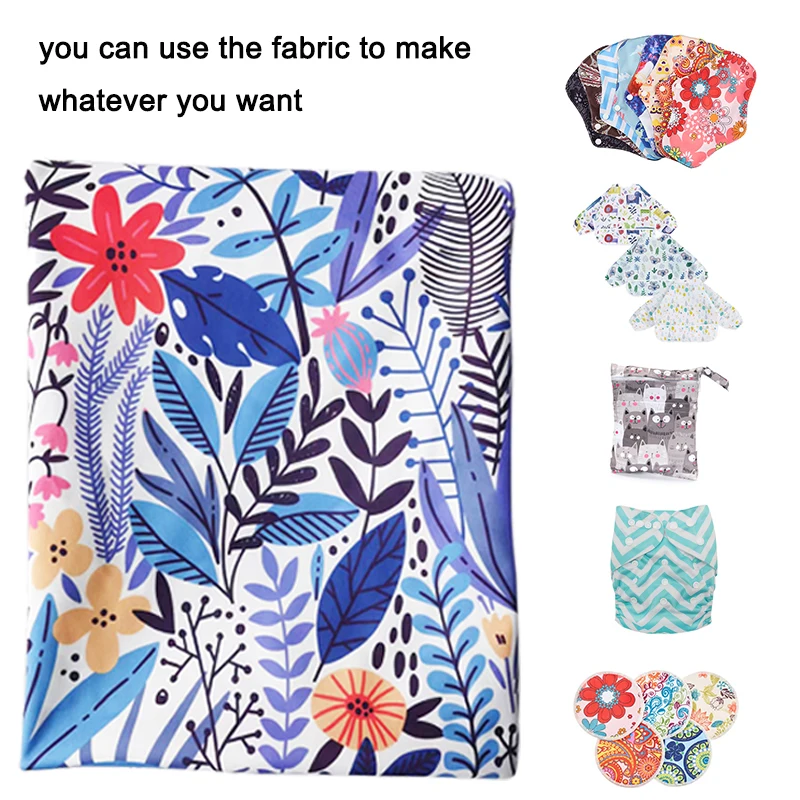 Color: Silver, Size: NB - Washable Waterproof TPU Handmade Polyester Fabric Printed PUL Material for High Quality Cloth Diaper Menstrual Pads DIY Sewing
