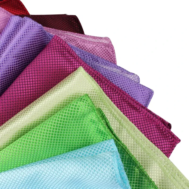 Color: Turquoise - Fashion Suits Pocket Square For Men Business Chest Towel Hanky Gentlemen Plaid Hankies Classic Suit Napkin Mens Handkerchief