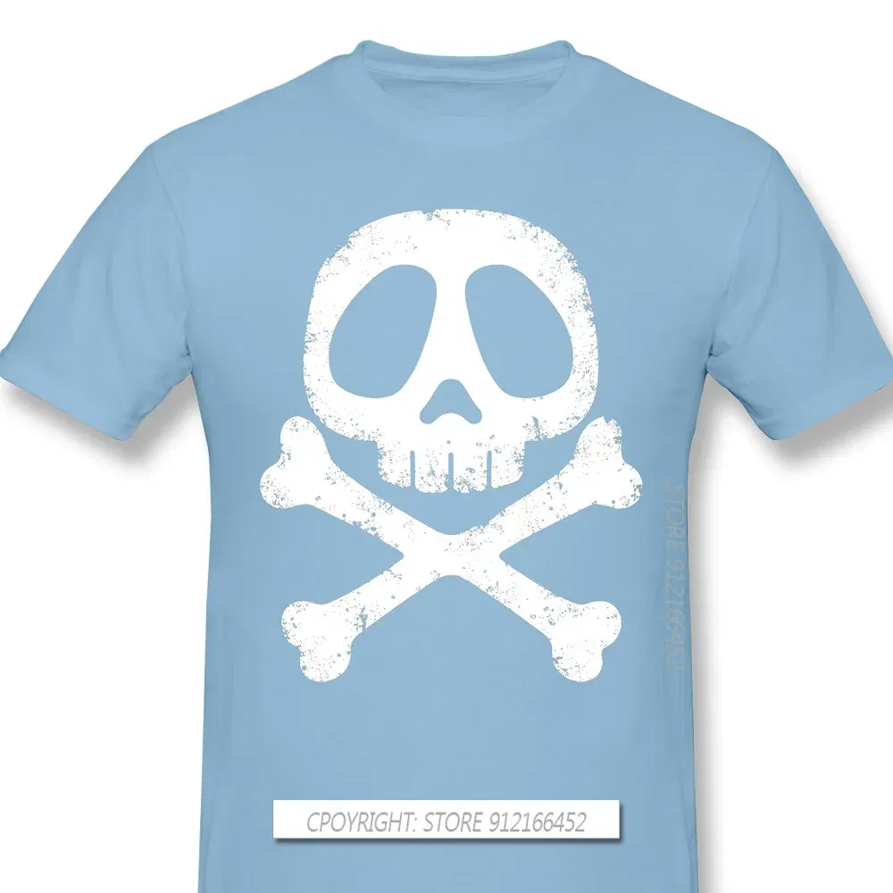 Color: SKY BLUE, Size: XXXL - Cool Black TShirt Space Pirate Captain Harlock Arcadia Kei Yuki Anime Homme T-Shirts Tee Pure Cotton Oversize Short Sleeve