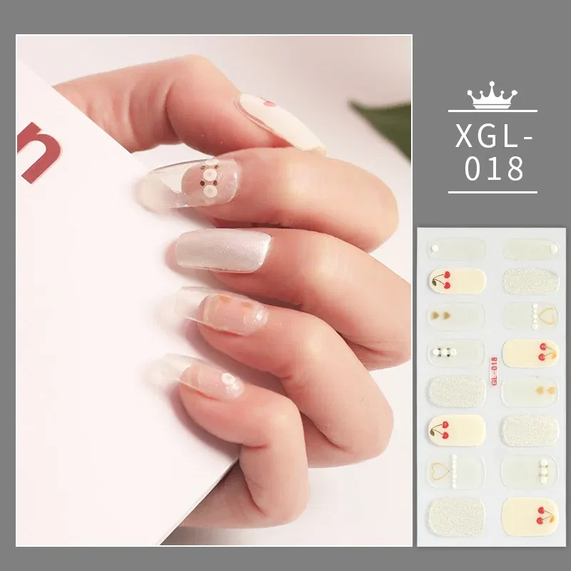 Color: Gold - Shiny New Year Nail Sticker Self Adhesive Decor Sticker Nail Wraps Glitter Nail Polish Sticker Waterproof Christmas Nail Sticker