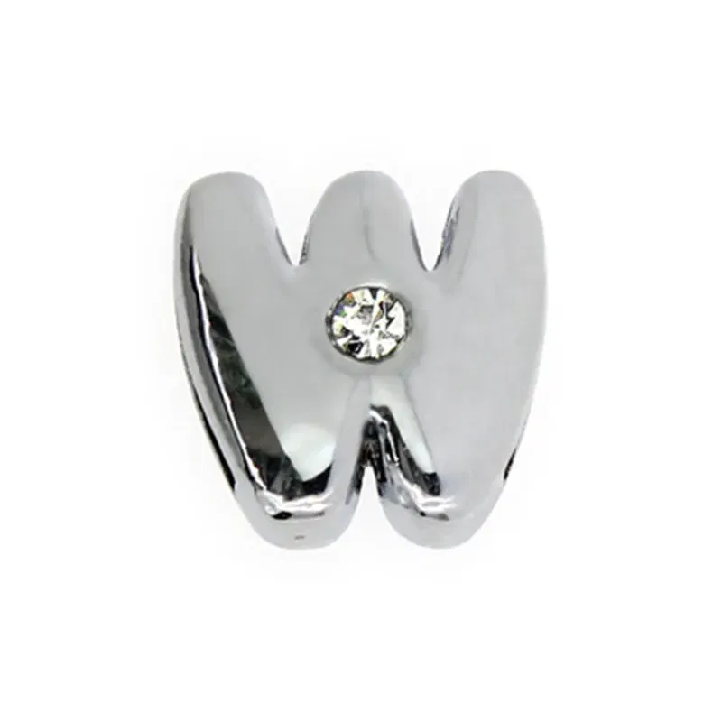 Color: Dark Grey - 8mm Fat Slide Letters Charms Bracelet Women Jewelry Making 1pc Slide Alphabet A-Z DIY Wristband Belt Keychain Pet Collar
