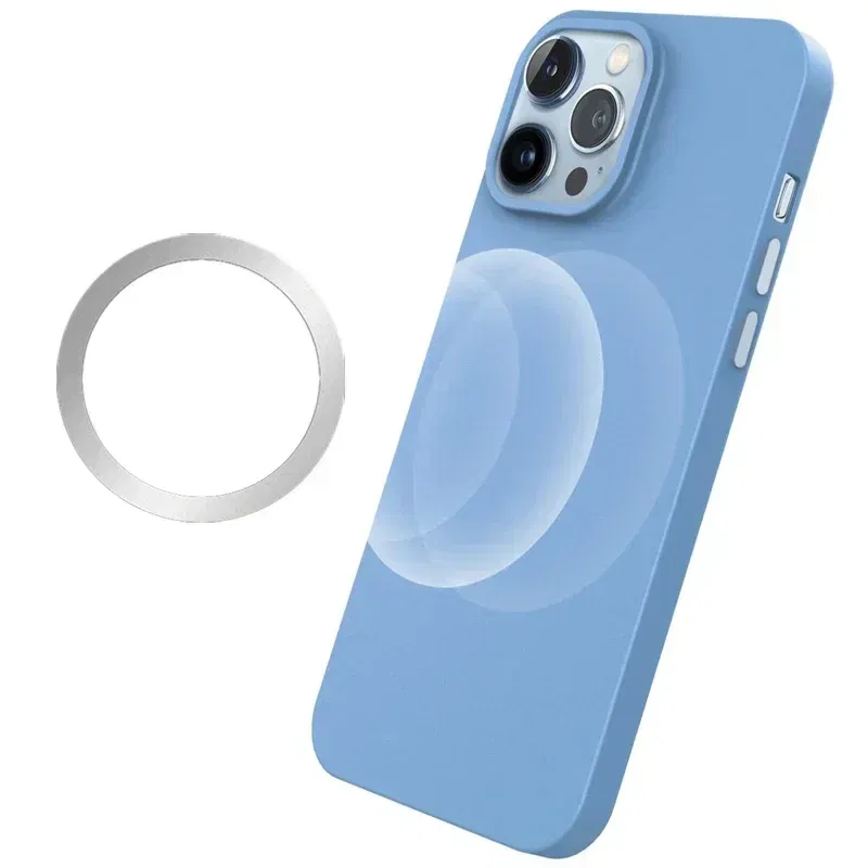Color: Ivory - 2024 Stainless Steel Universal Magnetic Metal Plate Ring For Magsafe Wireless Charger Iron Sheet Sticker Magnet Car Phone Holder