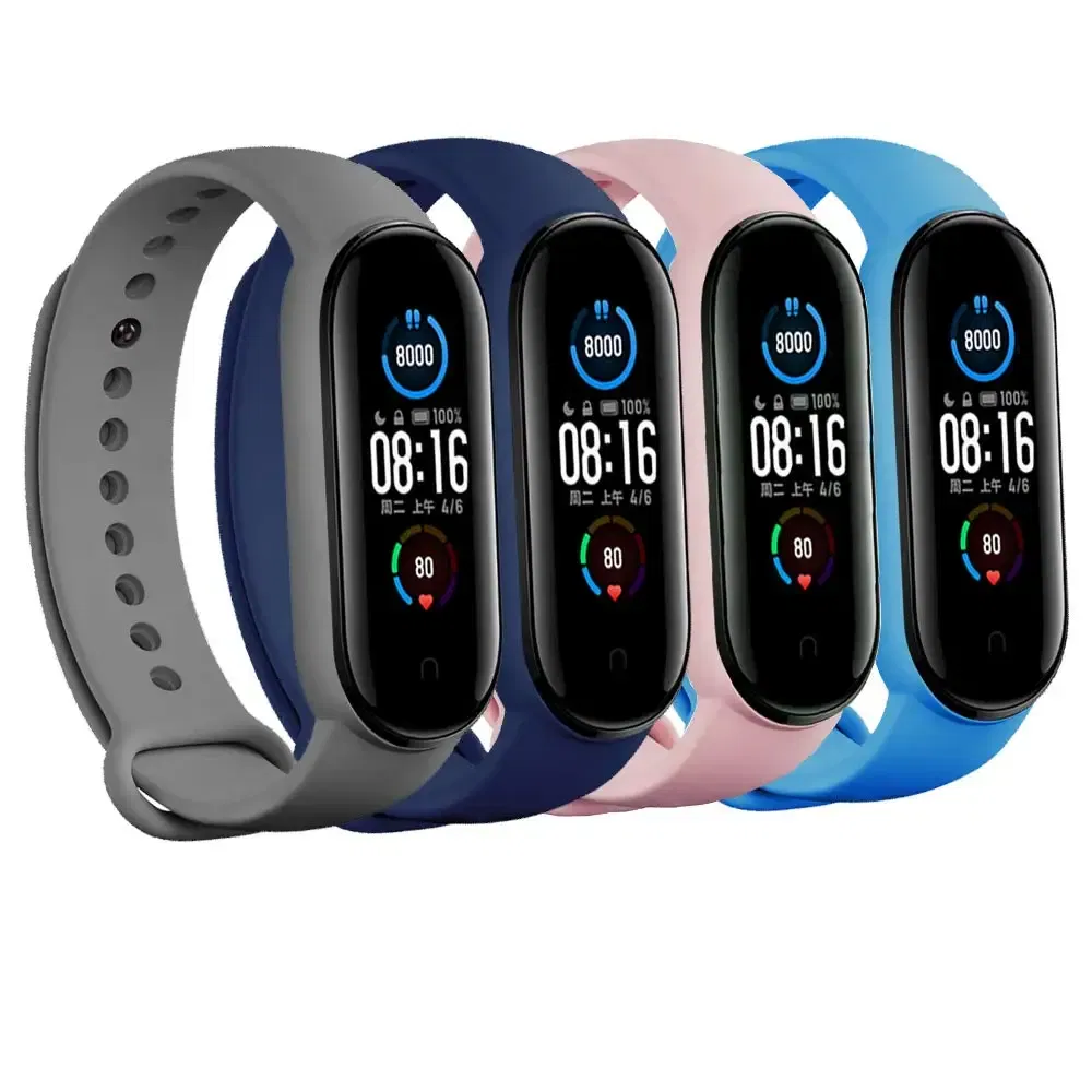 Band Color: Silver Yellow, Band Width: 18mm, Ships From: CHINA - Silicone Watch Strap For Xiaomi Mi Band 7 6 5 4 3 Wristband Bracelet Wrist Straps MiBand 3/4 band5 band6 Smartwatch Accessories