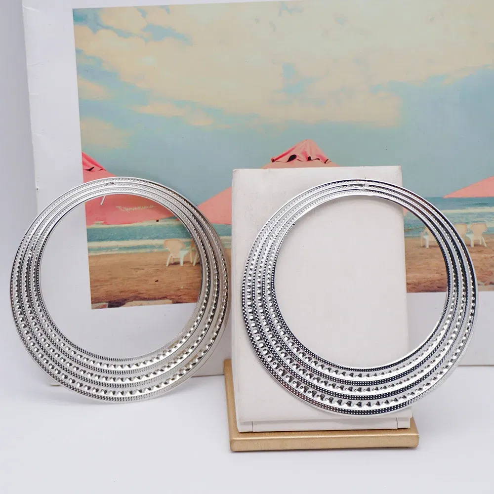 Metal Color: BROWN - Gold Color Stud Earring Pendant Big Geometric Hoop Earrings For Women Round Circle Earrings Hoops Punk Jewelry 2022