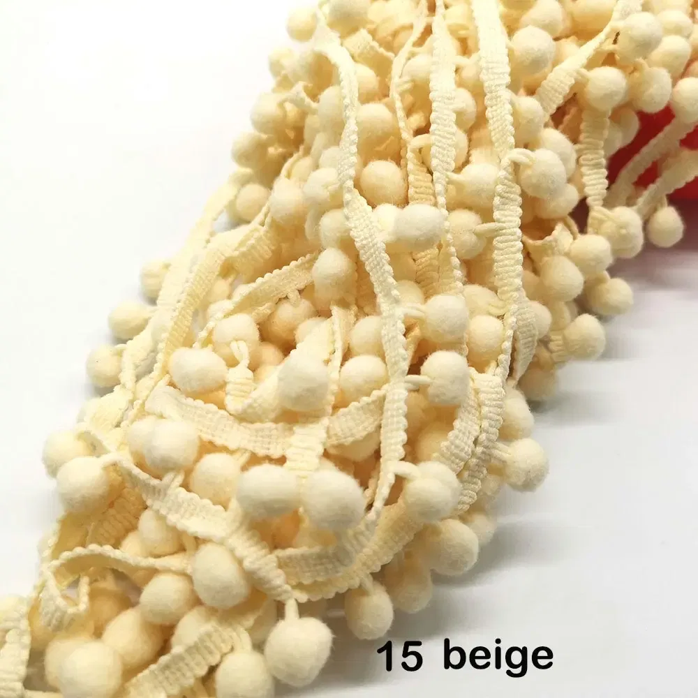 Color: Yellow, Size: S - 1-5yard Pom pom Fringe Lace Ribbon Pompom Trim Ball Fabric DIY Sewing Tassel Lace Kintted Fabric Handmade DIY Craft Accessorie