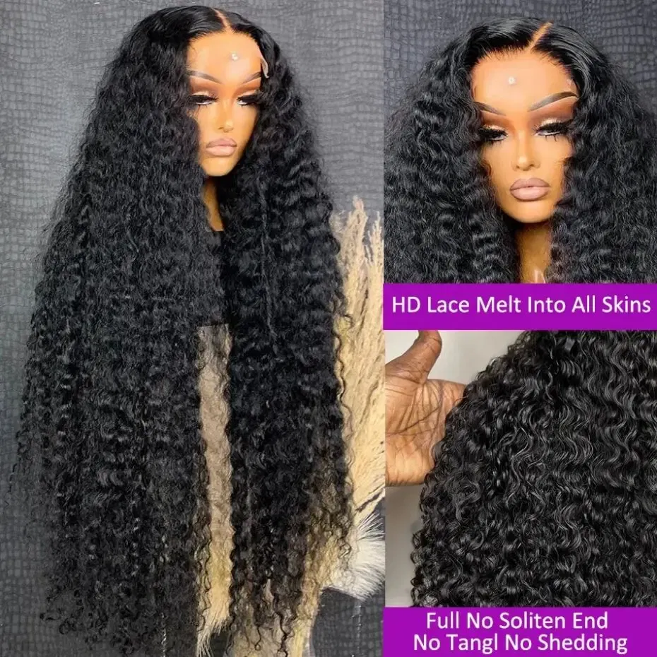 Color: #1, Ships From: CHINA, Stretched Length: 26inches, Density: 150% - 13x4 13x6 Deep Wave HD Lace Front Wigs for Women Pre Plucked Brazilian 4x4 Lace Closure Human Hair Wig Curly Lace Frontal Wigs