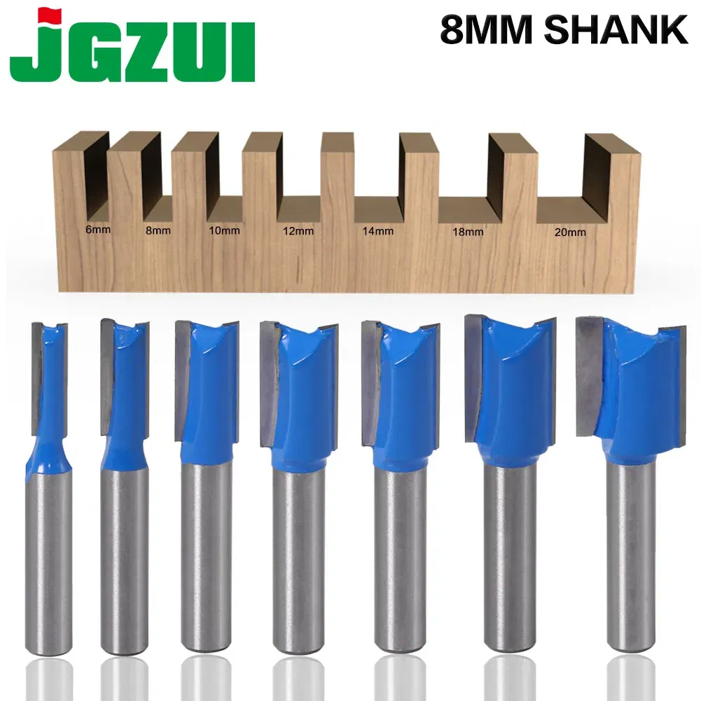 Cutting Edge Length: 10.5mm - 1PCS 8mm Shank Straight Woodworking Router Bit Set Carpenter Milling Cutter 6/8/10/12/14/18/20mm Cutting Diameter