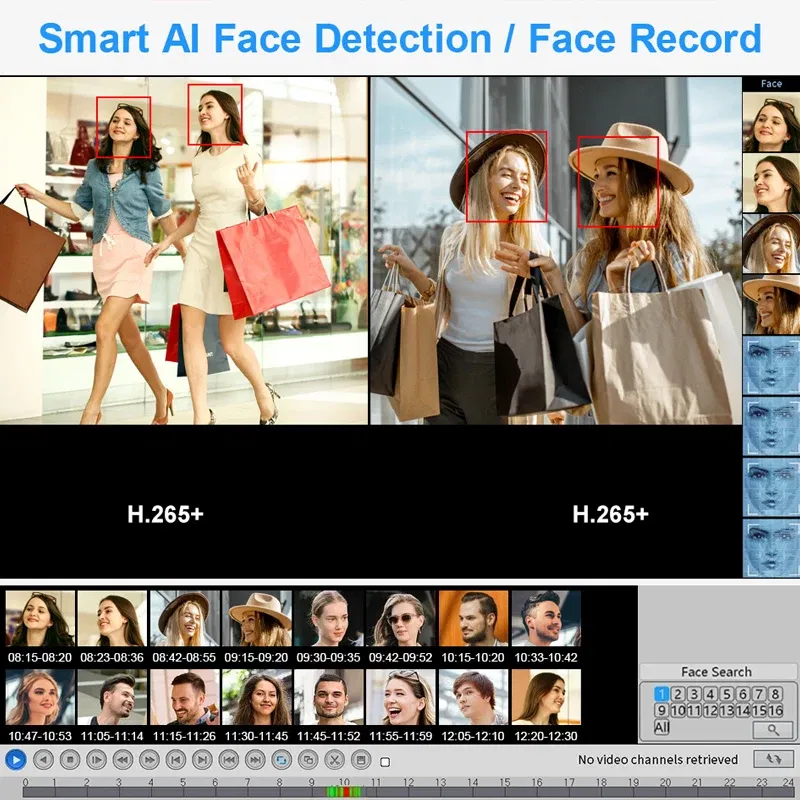 Video Input: 10CH, Ships From: CHINA, Plug Standard: US Plug - Smar H.265 CCTV NVR Face Detection 10CH 16CH 32CH 36CH Max 4K Output Security Video Recorder Motion Detect P2P Onvif XMEye APP