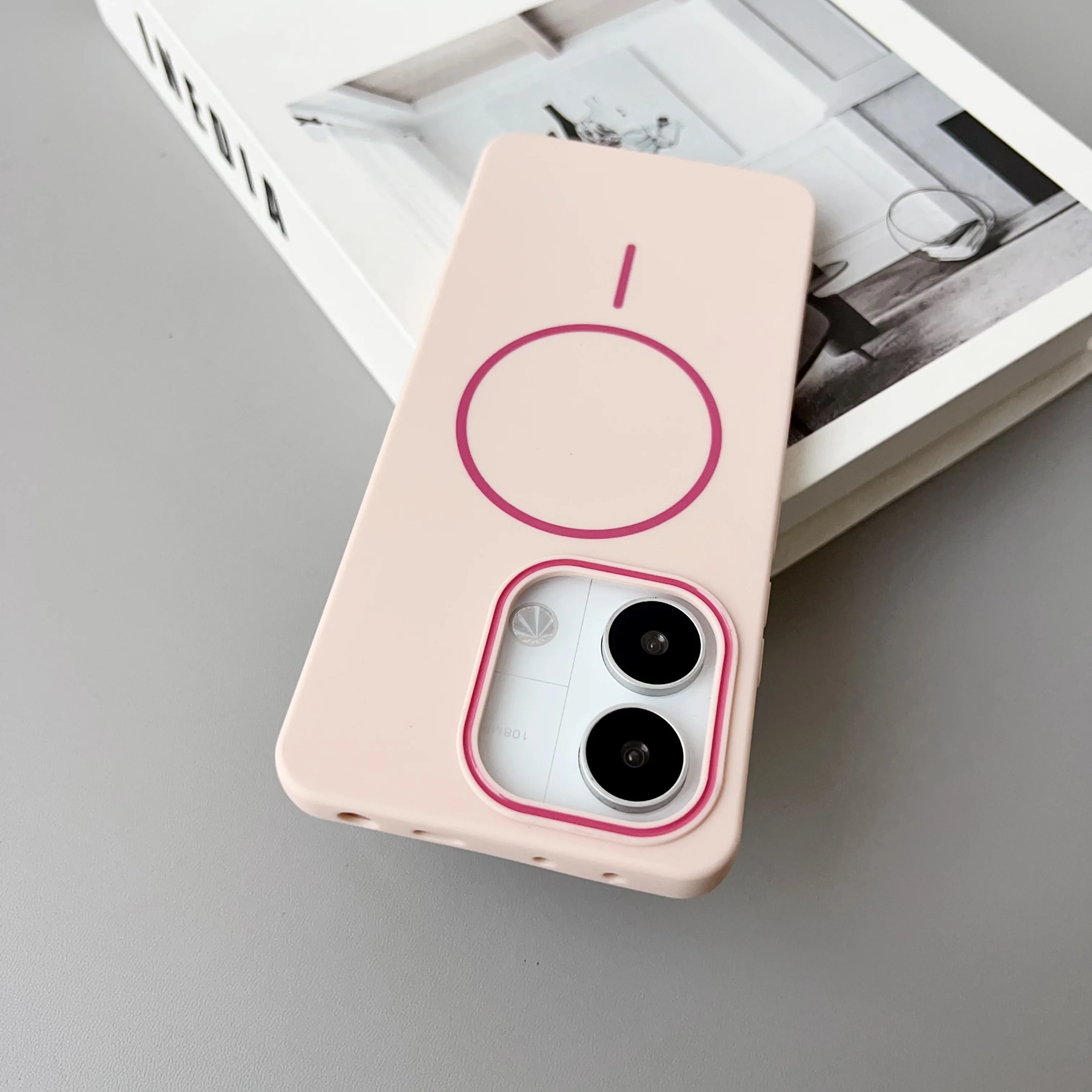 Color: black, Compatibility by Model: Redmi Note 14 4G (Global) - NEW For Redmi Note 14 13 Pro A4 A5 4G 5G skin sensitive original thin circle magnetic solid color phone protective case