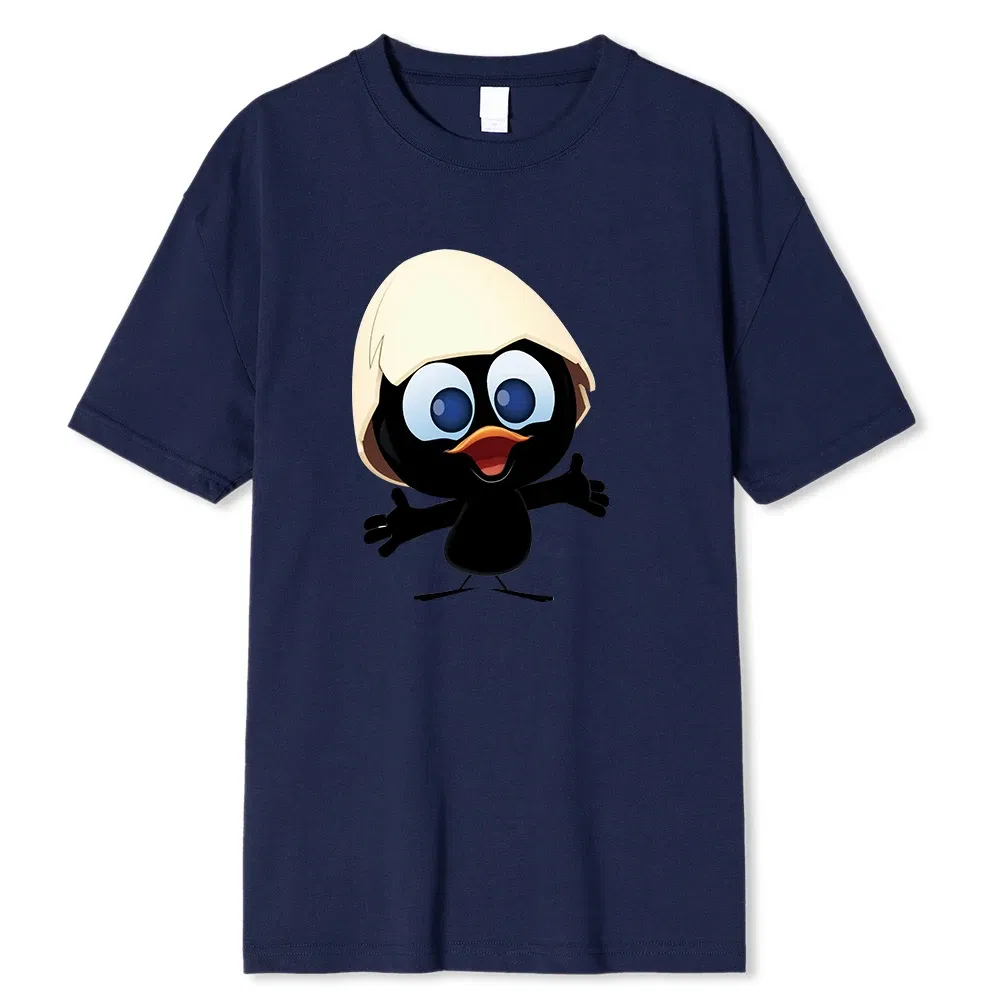 Color: Pink, Size: XL - Sunlight T Shirt Big Size Men Calimero Cartoon pattern Men T Shirt Painted Funny Tshirt Men T Shirt