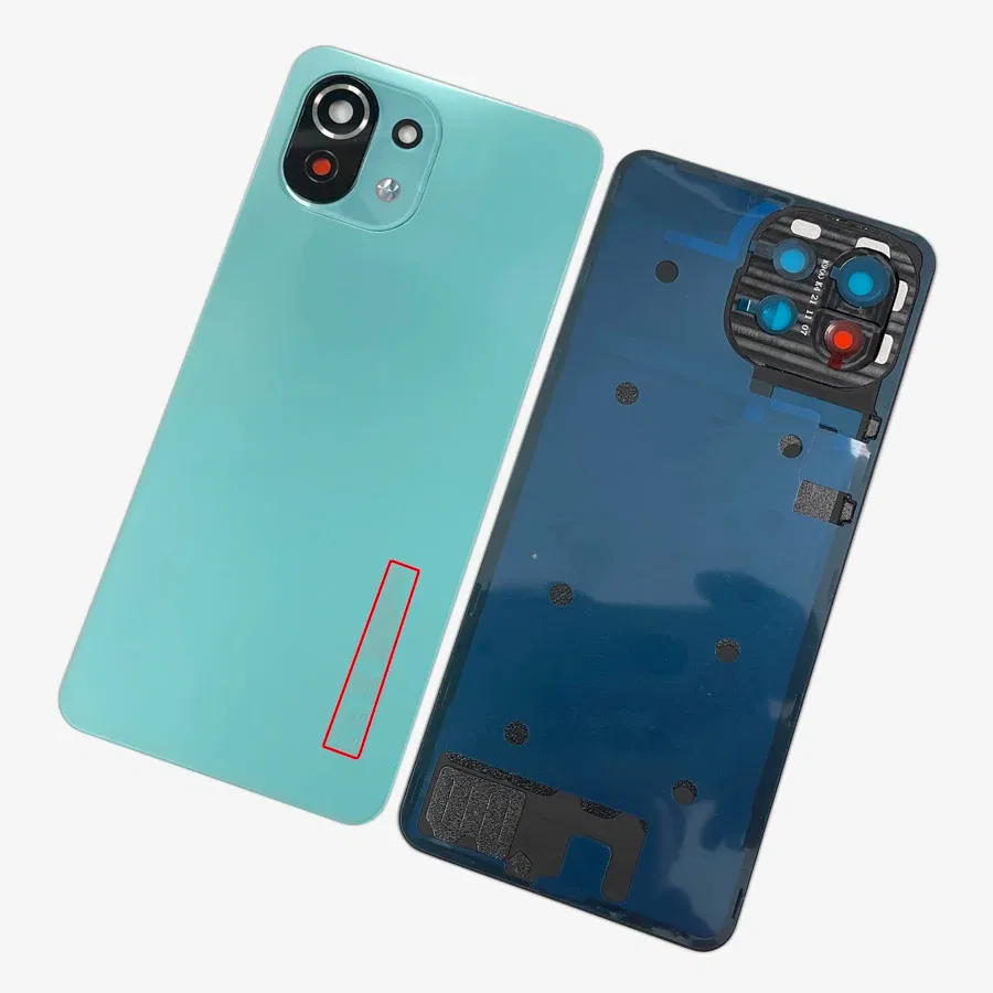 Color: Rose - A+++ Back Cover For Xiaomi Mi 11 Lite Glass Battery Cover Housing Door Cases Mi11 Youth NE 5G With Camera Lens Replacement