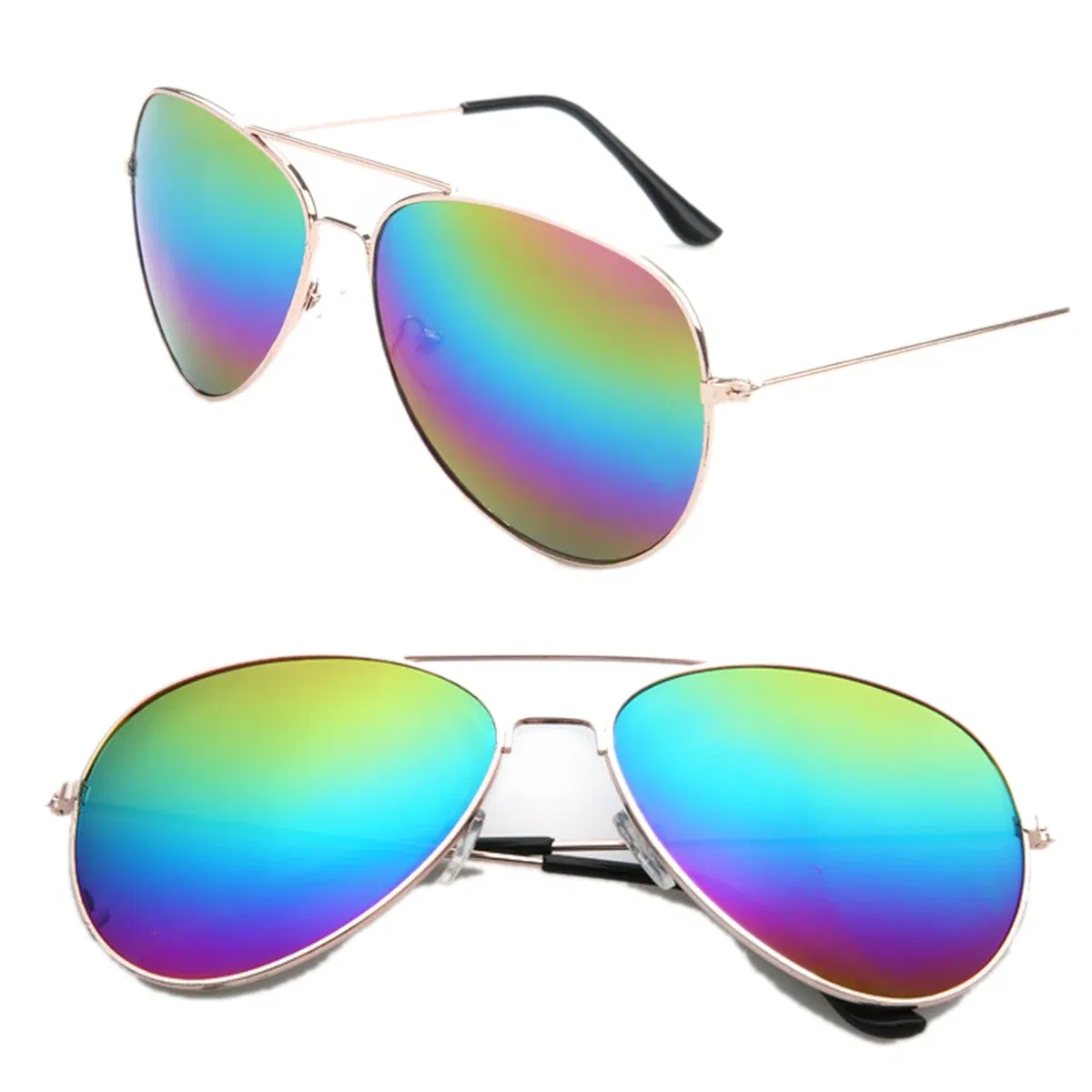 Lenses Color: WHITE, Frame Color: other - FOENIXSONG Fashion Sunglasses for Women Men Pilot Round Gradient Mirror Women's Glasses Oculos Lentes Gafas De Sol