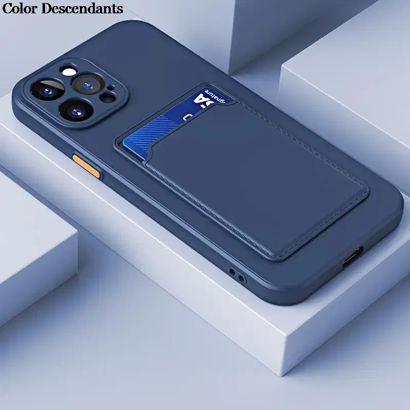 Color: Blue, Material: ABS - Card Holder Wallet Case For Poco M4 Pro Cases For Xiaomi Poco M 4 Pro M4Pro PocoM4 Pro 5G NFC Shockproof Liquid Silicone Cover