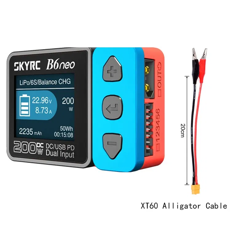 Color: Red - 2023 NEW SkyRC B6 Neo Smart Charger DC 200W PD 80W LiPo Battery Balance Discharger SK-100198 B6 Neo