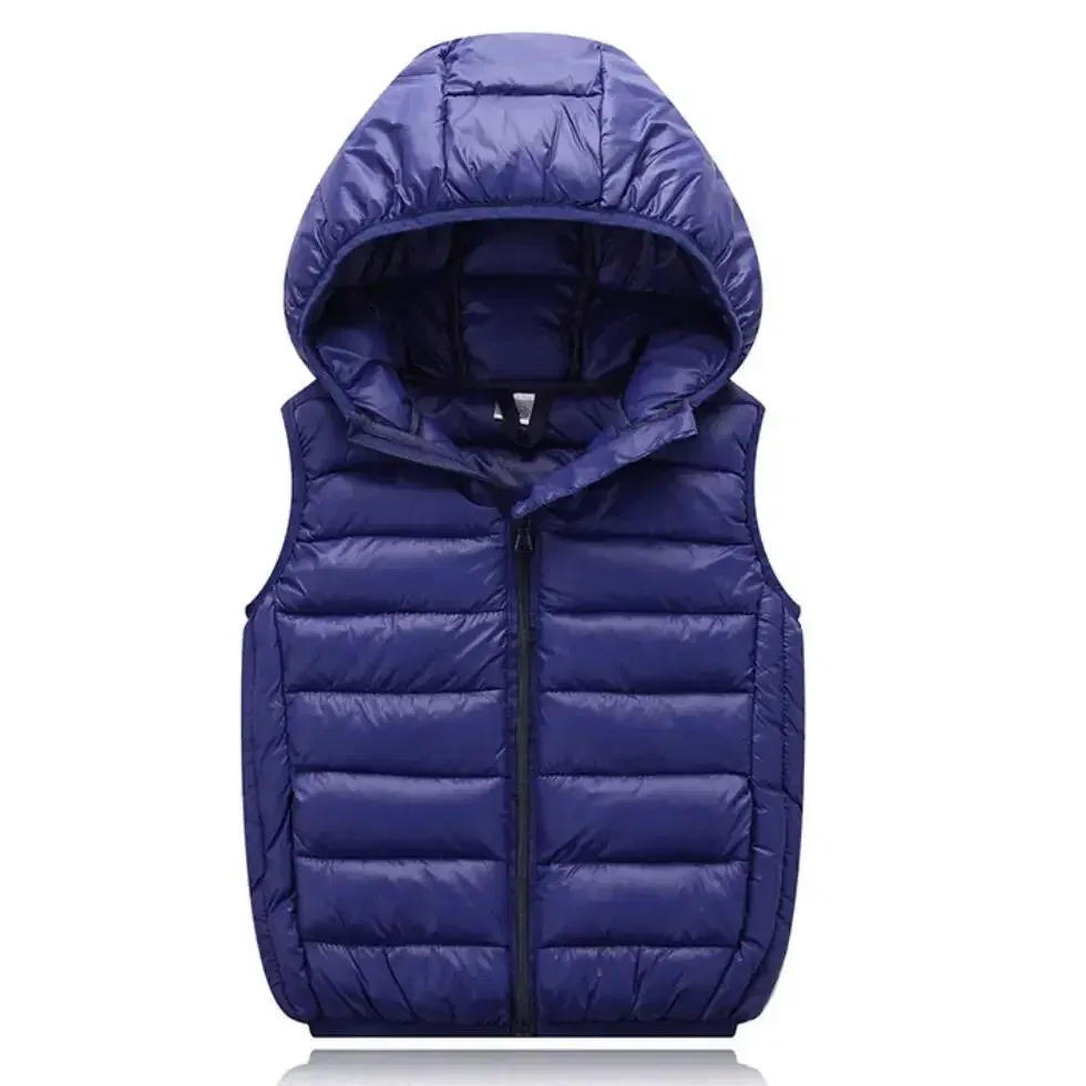 Color: black, Kid Size: 4T - Fall Solid Waistcoat Children Outerwear Winter Coats Kids Clothes Warm Boys and Girls Hooded Vest for Age 2-12 Years Old