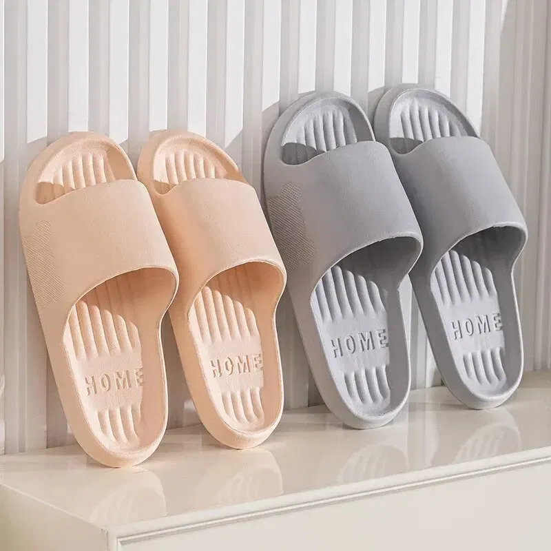 Color: Grass-Green, Shoe Size: 40 - Soft Slippers Couples Home Outdoor Slipper Summer Women Bedroom Thick Bottom Shoes Beach Sandals Men Flip Flops Shower Shoes