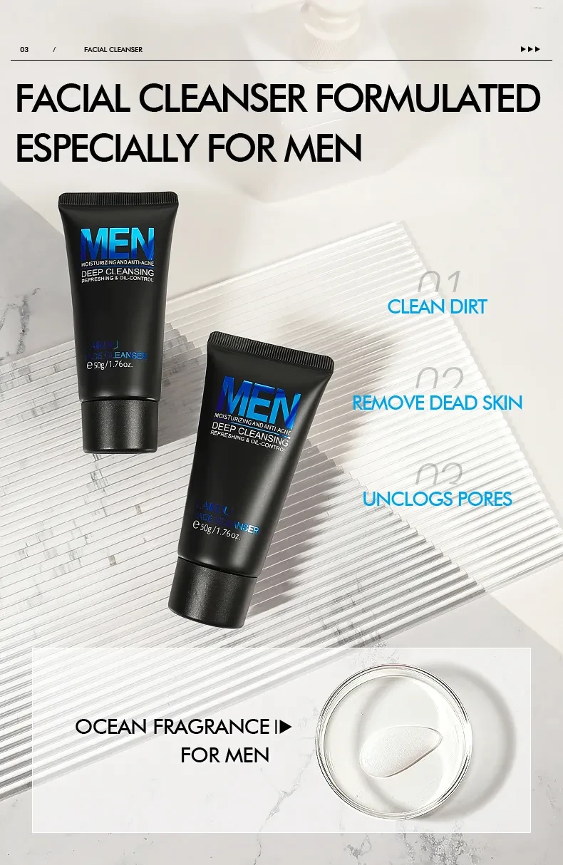 Skincare Facial Cleansing Men's Scrub Cleanser 50g