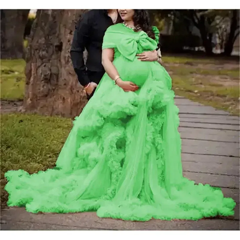 Color: PURPLE, Maternity Size: 8, Ships From: CHINA - BIG BOW Tulle Ruffle maternity dresses photoshoot baby shower п?»?°?‚ь?µ д?»я ?±?µр?µм?µнн?‹?… فس?§تي?† ?­