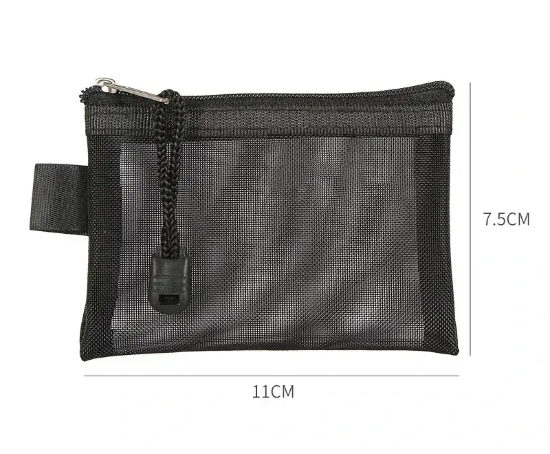 Color: Beige - Mini Mesh Coin Bags Money Earphone Data Line Storage Bags Bus ID Credit Card Holder Zipper Pouch Traveling Small Coin Wallet