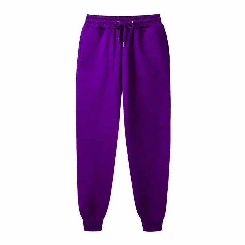 Color: GRAY, Size: XXXL - Men's Casual Sweatpants Fleece Sports Pants Unisex Fashion Solid Loose Trousers Streetwear Autumn Winter Jogging Fitness Pants
