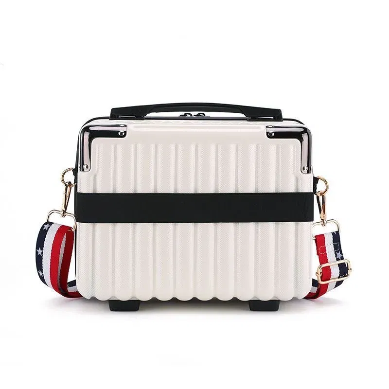 Color: black - Mini Luggage Travel Bag Handbag Shoulder Bag Fashion Makeup Case 14 Inch Backpack Multifunctional Portable PC Bags Hand Bags