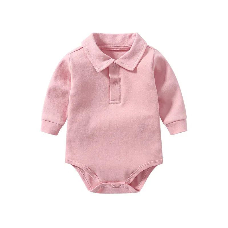 Color: Dark Grey, Kid Size: 24M - New Arrived Cotton Winter Autumn Baby Romper Baby Bodysuits Long Sleeve Polo Romper for Baby Girls Boys