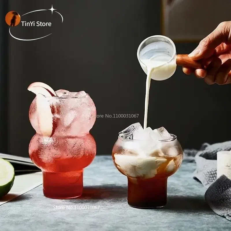 Color: SKY BLUE, Capacity: 301-400ml - Transparent Heat Resistant Glass Coffee Mug Glass  Latte Cup Breakfast Mug Milk Water Cocktail Glass Cup Beer Drinking Glasses