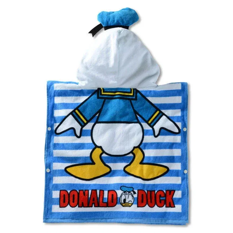 Color: Pink - Disney Kids Hooded Bath Towel Child  Breathable Gauze Cloak Beach Towel Mickey Minnie Cartoon Boy Grl BAth Towel 60x120cm