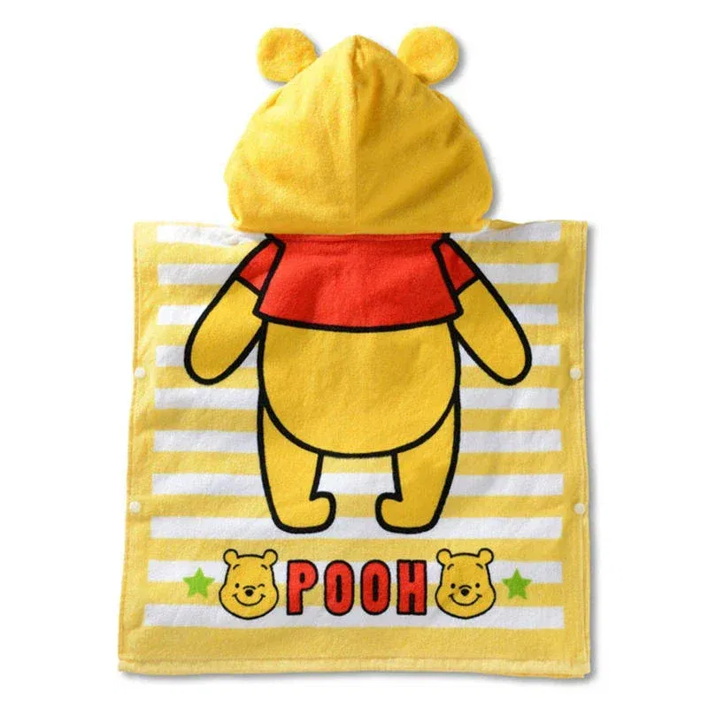 Color: Pink - Disney Kids Hooded Bath Towel Child  Breathable Gauze Cloak Beach Towel Mickey Minnie Cartoon Boy Grl BAth Towel 60x120cm