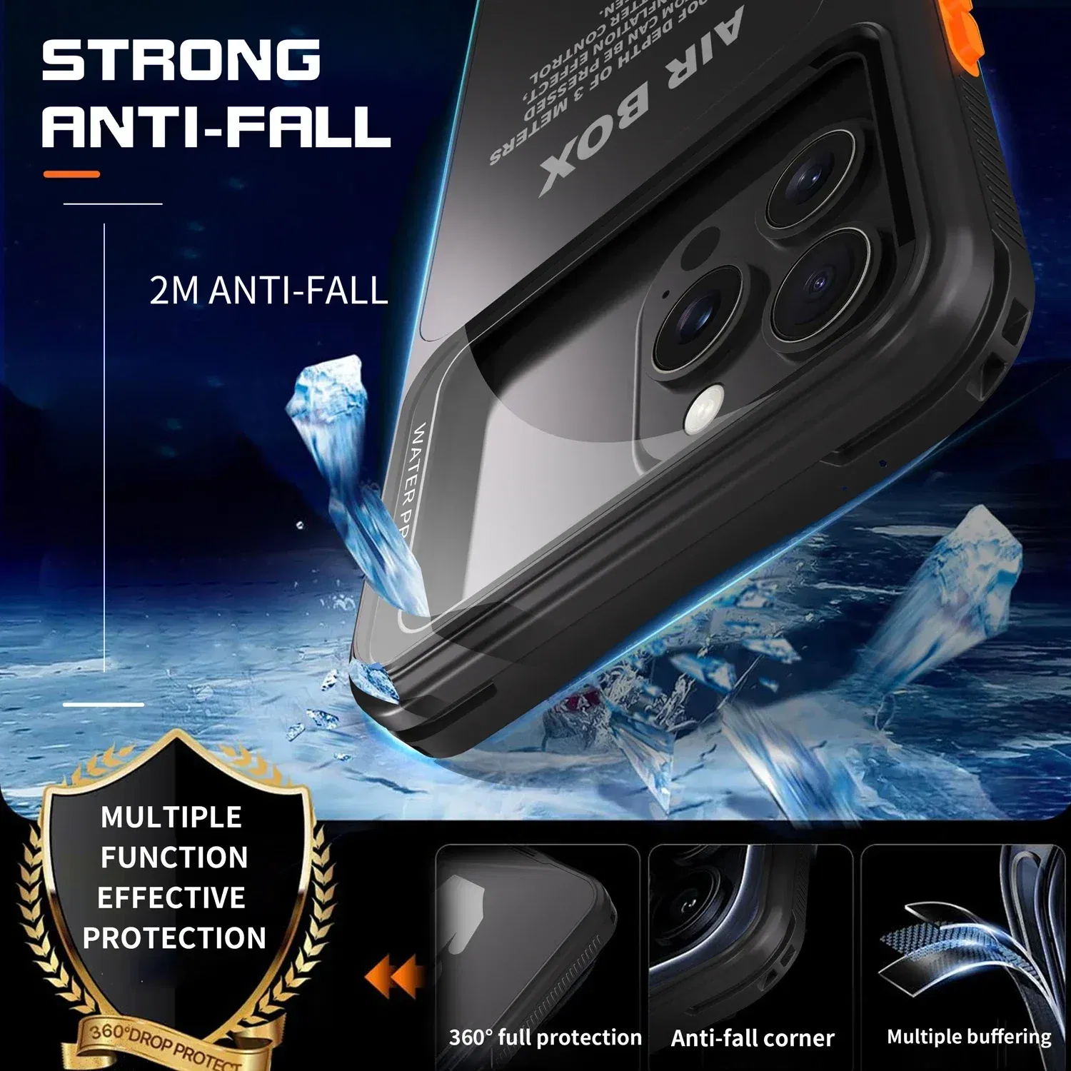 Color: Beige, Material: ABS - IP68 Waterproof Phone Case For iPhone 15 14 13 12 Pro Max Plus Underwater Taking Shockproof Dustproof Swimming Diving Cover