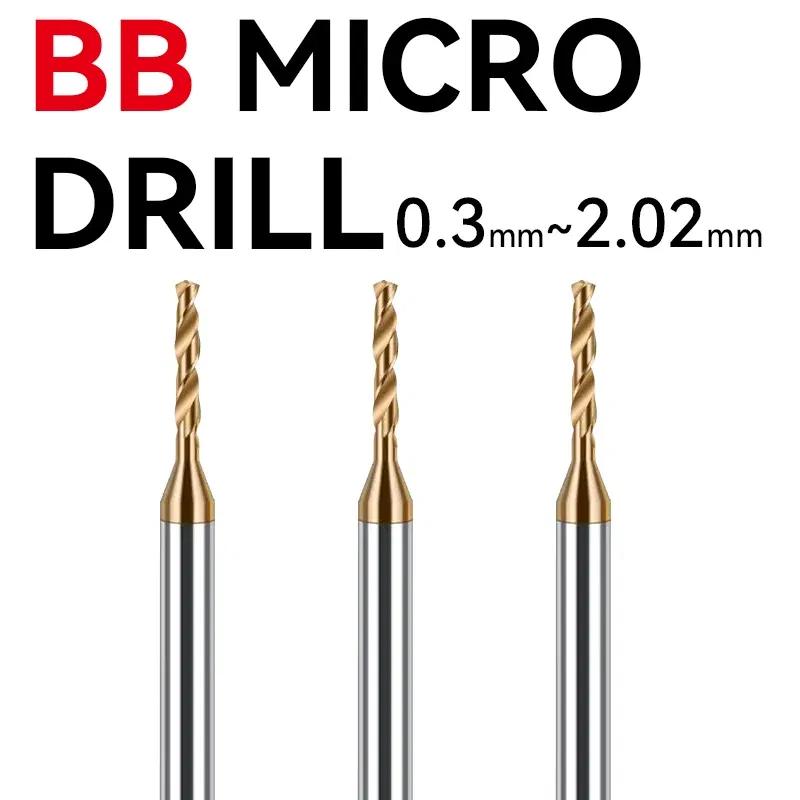 Hole Diameter: 24.5mm - BB 0.3~2.02mm Micro Drill Solid Carbide Bit Mini CNC Hole Making 3D Shank Diameter 4mm D4 Metal Steel Plastic 1PCS