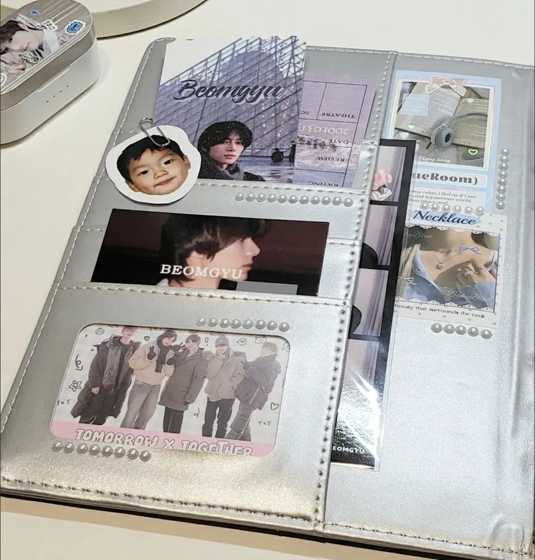 Color: Dark Grey - MINKYS PU Leather Silver A5 Kpop Photocards Collect Binder idol Photo Card Book Idol Storage Album Stationery