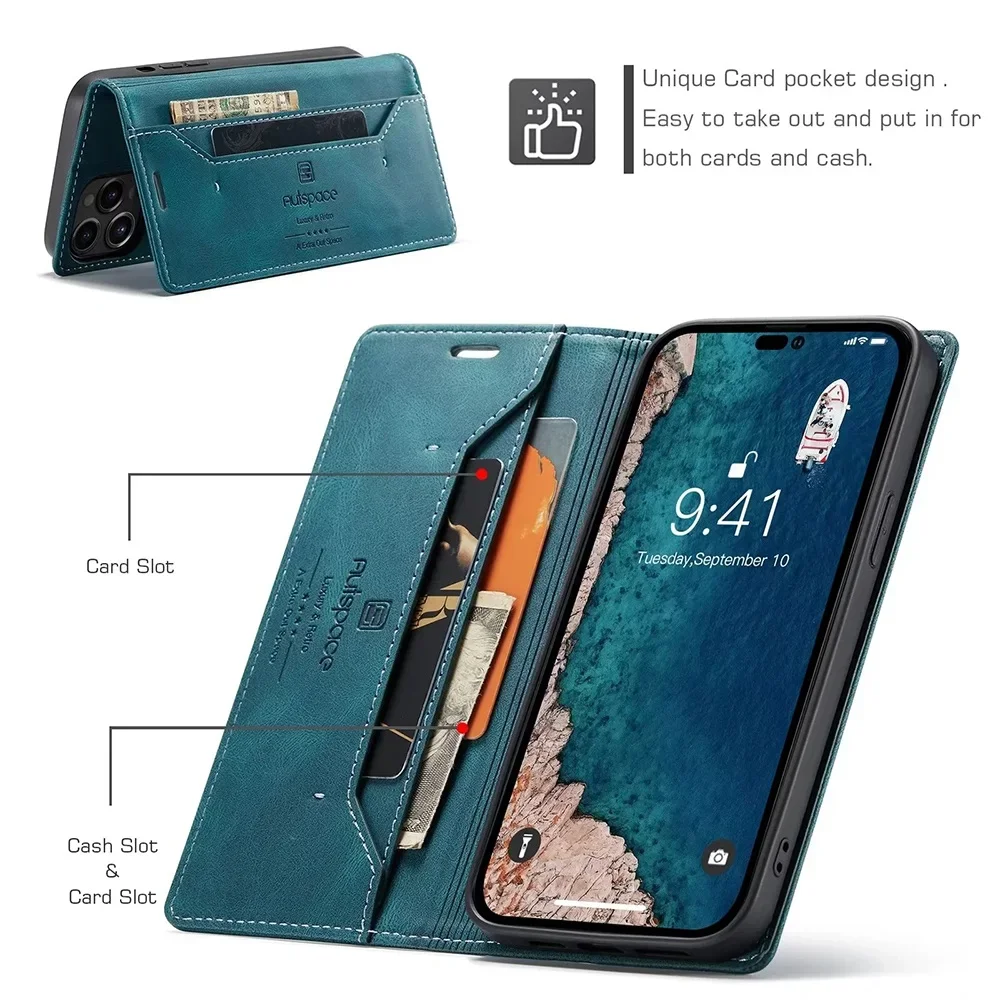 Color: Coffee, Material: Vinyl - Leather Cases for IPhone 16 15 14 13 12 11 Pro Max XR XS Max 8 7 6s Plus SE 2022 2020 Wallet Folio Flip Cover Rfid Blocking