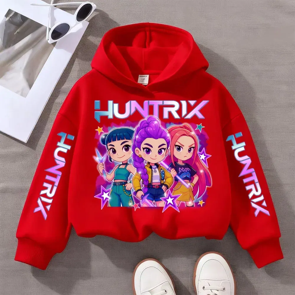 Color: Dark Grey, Kid Size: 4T - Witch Hunter Group Zoey Cosplay Costume Girls Womens Halloween Party Costumes Demon Hunter Idol Girl Group Colours Casual Hoodie