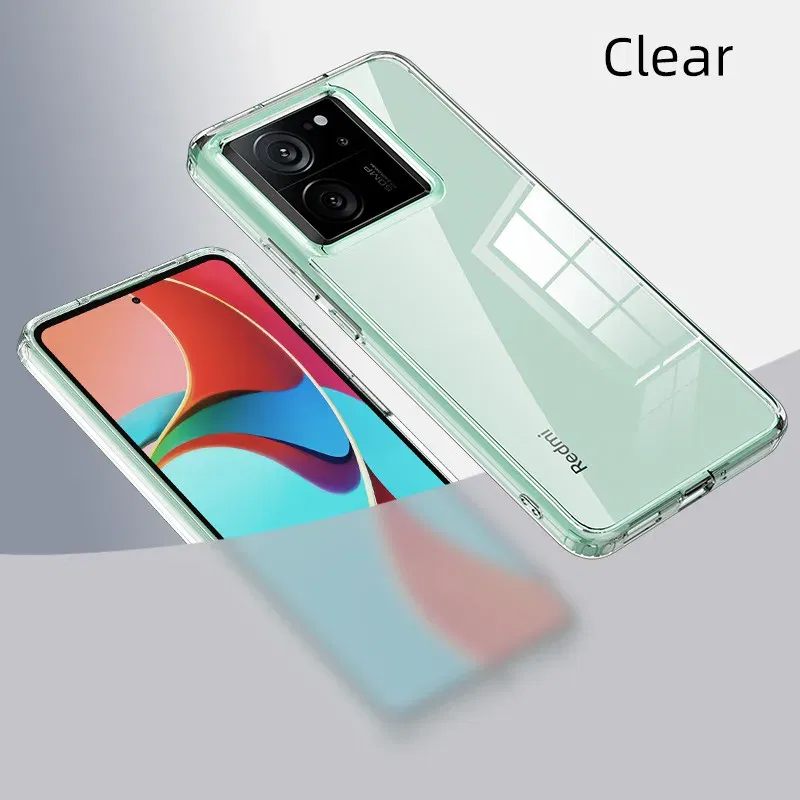 Color: Clear, Material: aluminum - Matte & Clear Magnetic Wireless Charging Armor Magsafe Case For Xiaomi 14 13T Mi 13T 14 Mi13T Pro Military Shockproof Back Cover