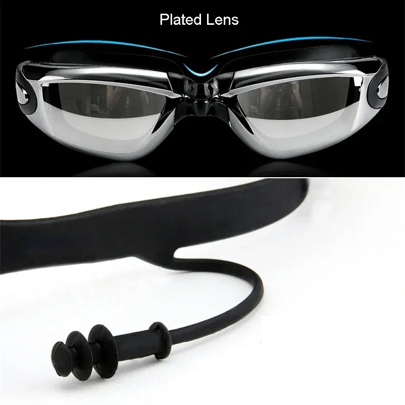Color: Lavender, Size: XXL - Men Swimming Shorts Waterproof Competition Swim Equipment Goggles with Ear-plug Cap Case Trunks Briefs Swimwear Half Pants 2022