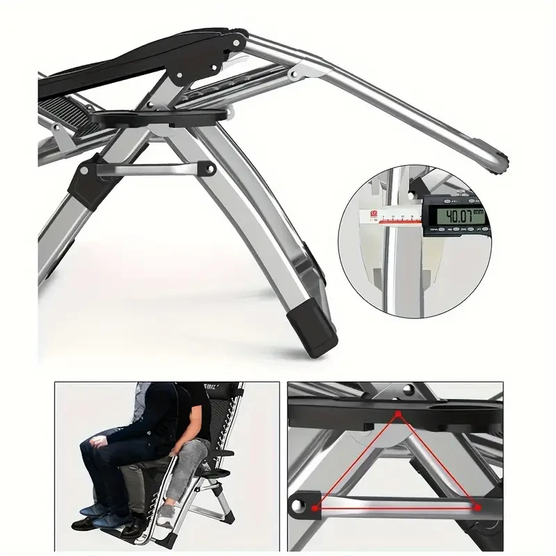 Zero Gravity Chair  Premium Outdoor Folding Lounge Chair for Lawn, Adjustable Reclining with Optional Cushion